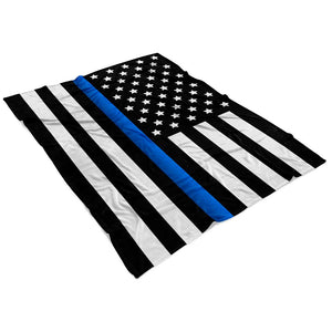 Thin Blue Line Flag Fleece Blanket | Heroic Defender