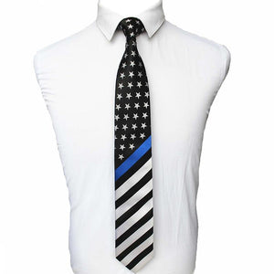 Thin Blue Line Flag Neck Tie - Heroic Defender