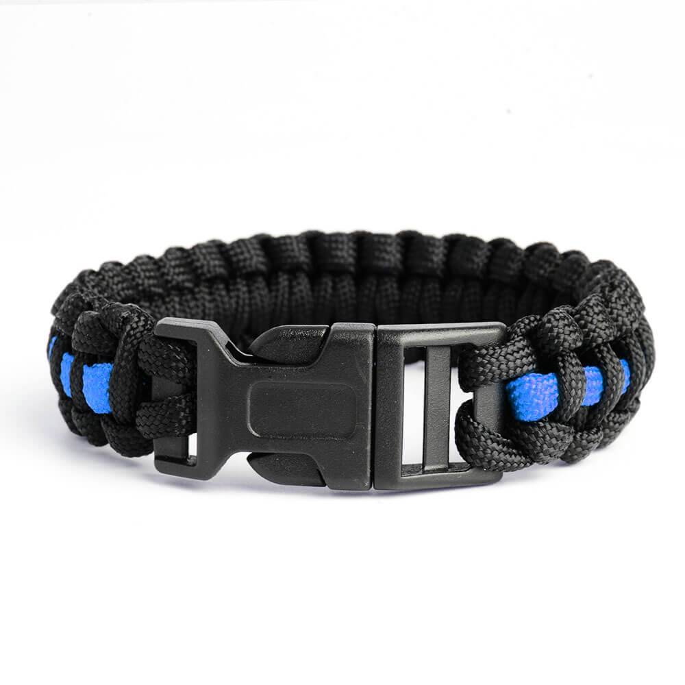 Thin Blue Line Paracord Survival Bracelet - Heroic Defender