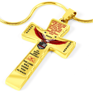 Women's Firefighter "Honor Duty Courage" Cross Necklace - Heroic Defender