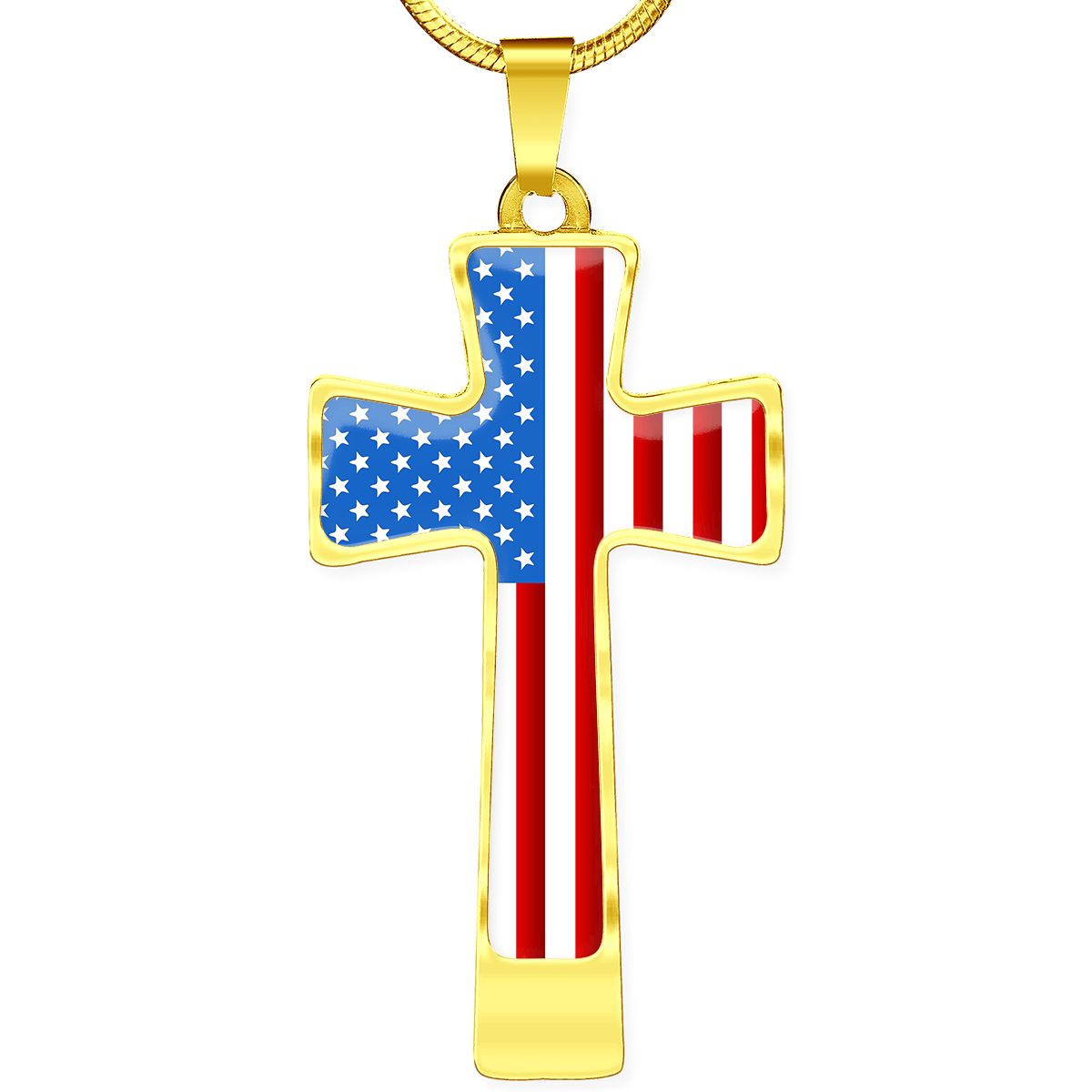 Women's Patriotic American Flag Cross Necklace - Heroic Defender