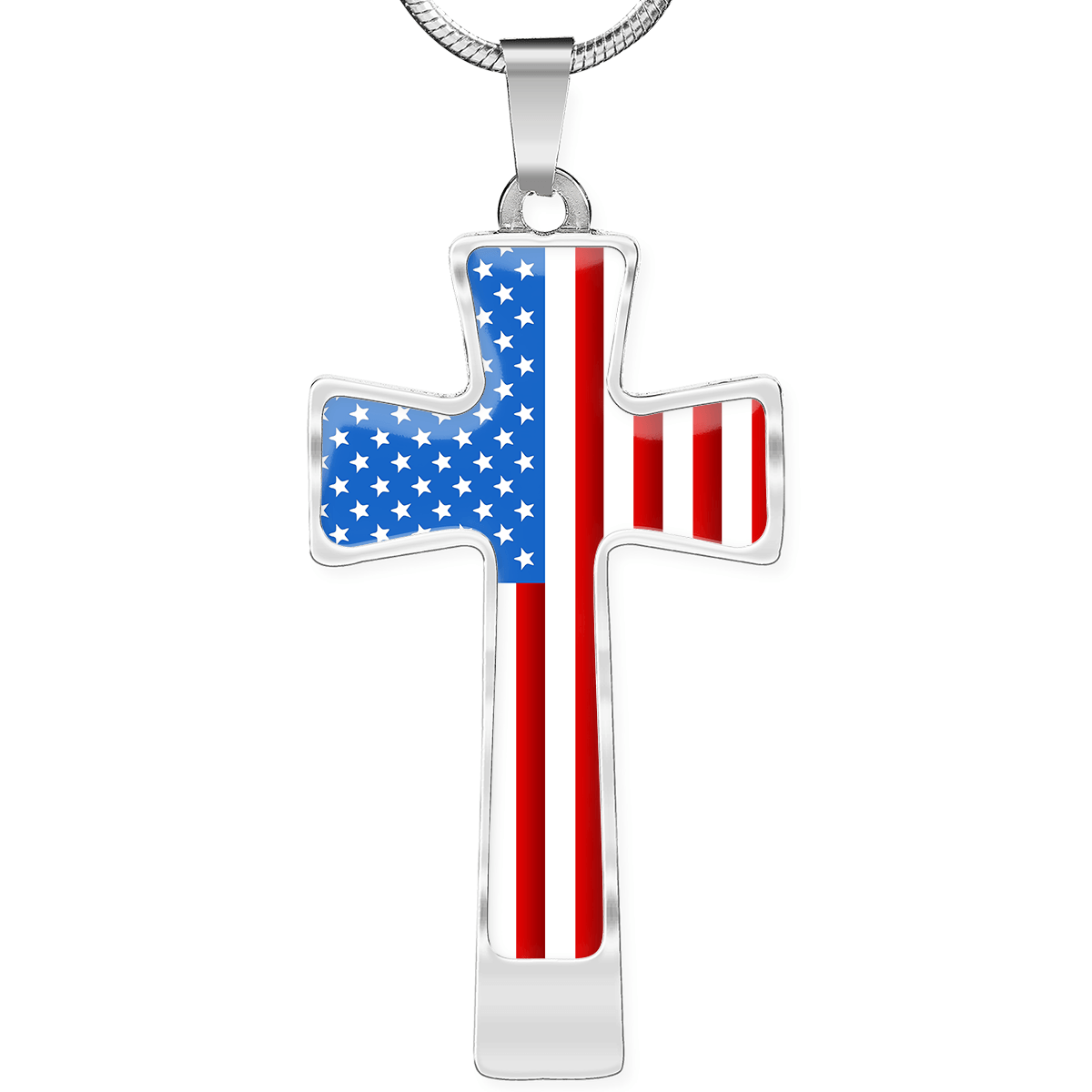 Women's Patriotic American Flag Cross Necklace - Heroic Defender