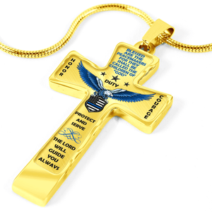 Women's Police "Honor Duty Courage" Cross Necklace - Heroic Defender