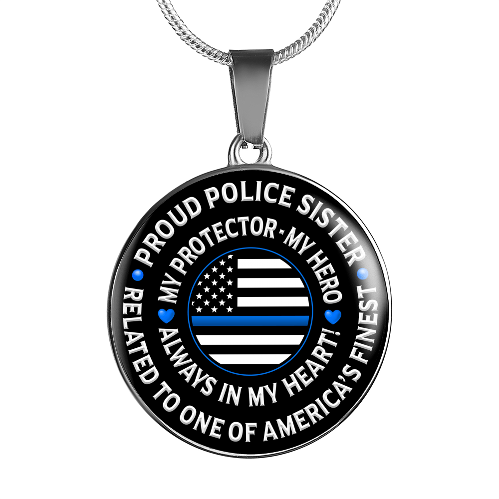 Police Sister "Always In My Heart" Necklace - Heroic Defender