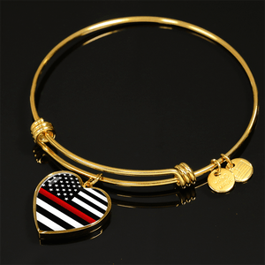 Thin Red Line Bangle Bracelet - Heroic Defender