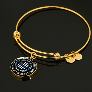 Police Sister "Always In My Heart" Bangle Bracelet - Heroic Defender