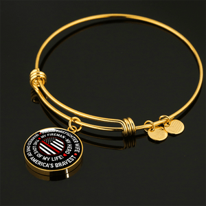 Firefighter Wife "Love of My Life" Bangle Bracelet - Heroic Defender