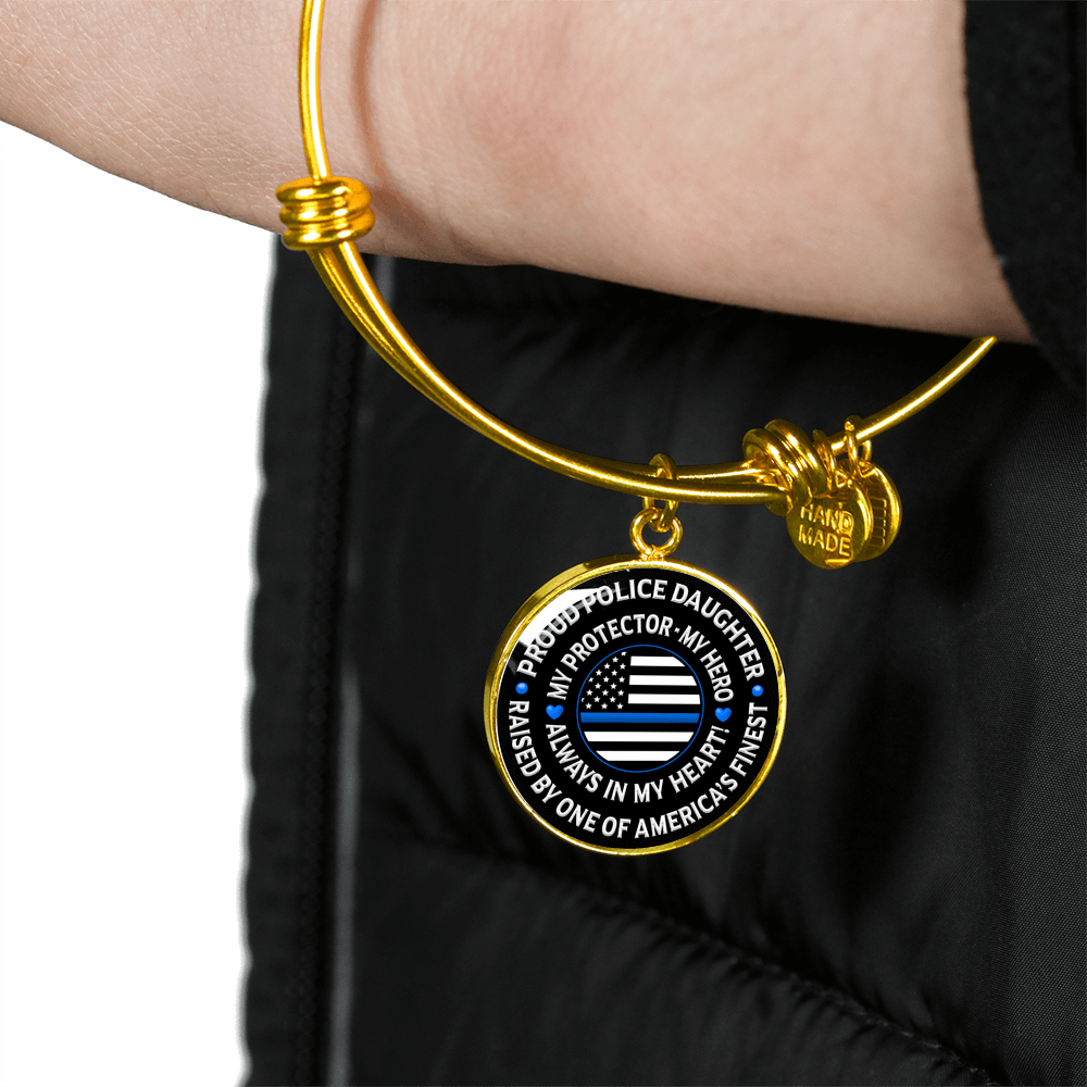 Police Daughter "Always In My Heart" Bangle Bracelet - Heroic Defender