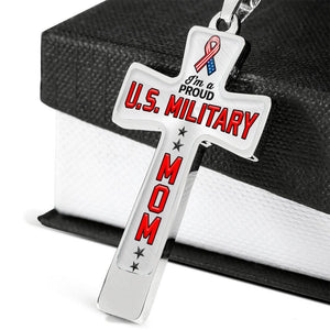Proud Military Mom Cross Necklace | Heroic Defender