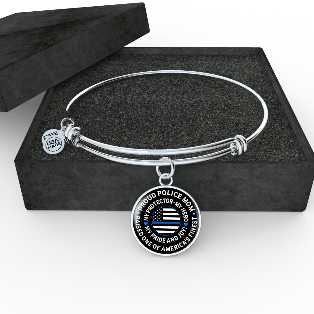 Police Mom "Pride and Joy" Bangle Bracelet - Heroic Defender