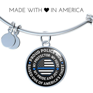 Police Mom "Pride and Joy" Bangle Bracelet - Heroic Defender