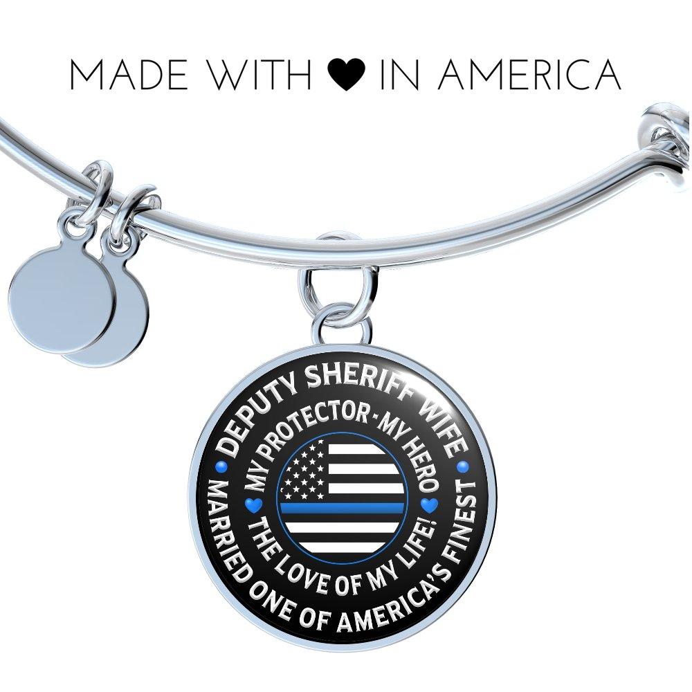 Deputy Sheriff Wife "Love of My Life" Bangle Bracelet - Heroic Defender