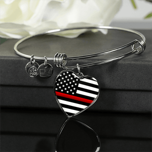 Thin Red Line Bangle Bracelet - Heroic Defender