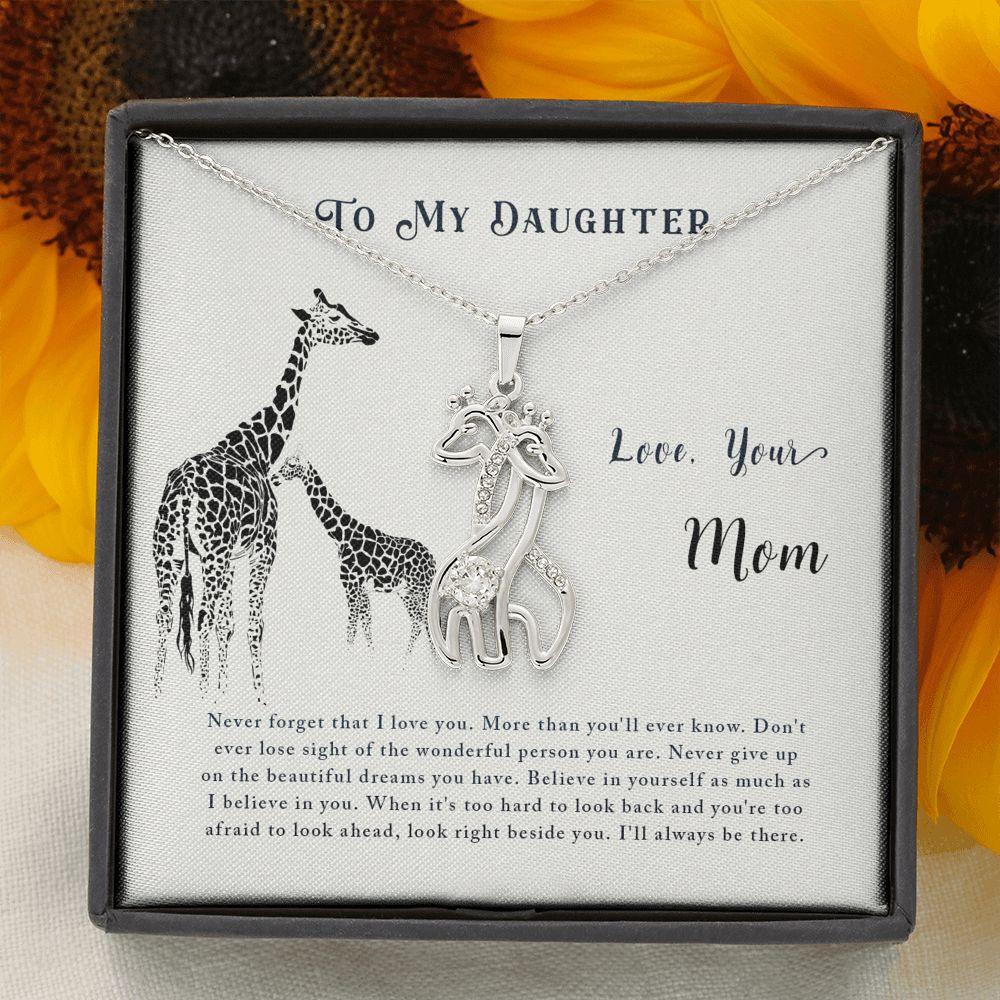 Mother To Daughter Graceful Love Giraffe Necklace