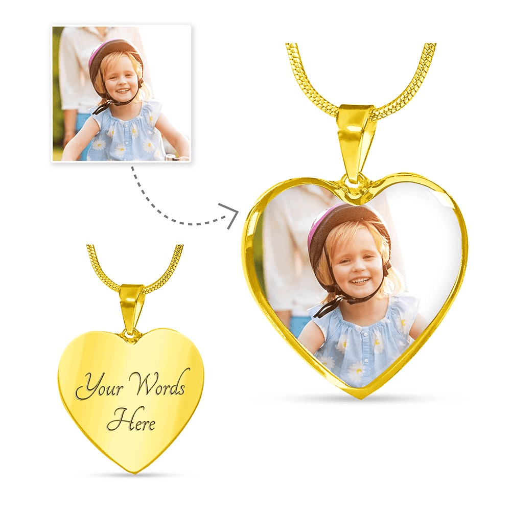 Family Personalized Photo Heart Necklace | Heroic Defender