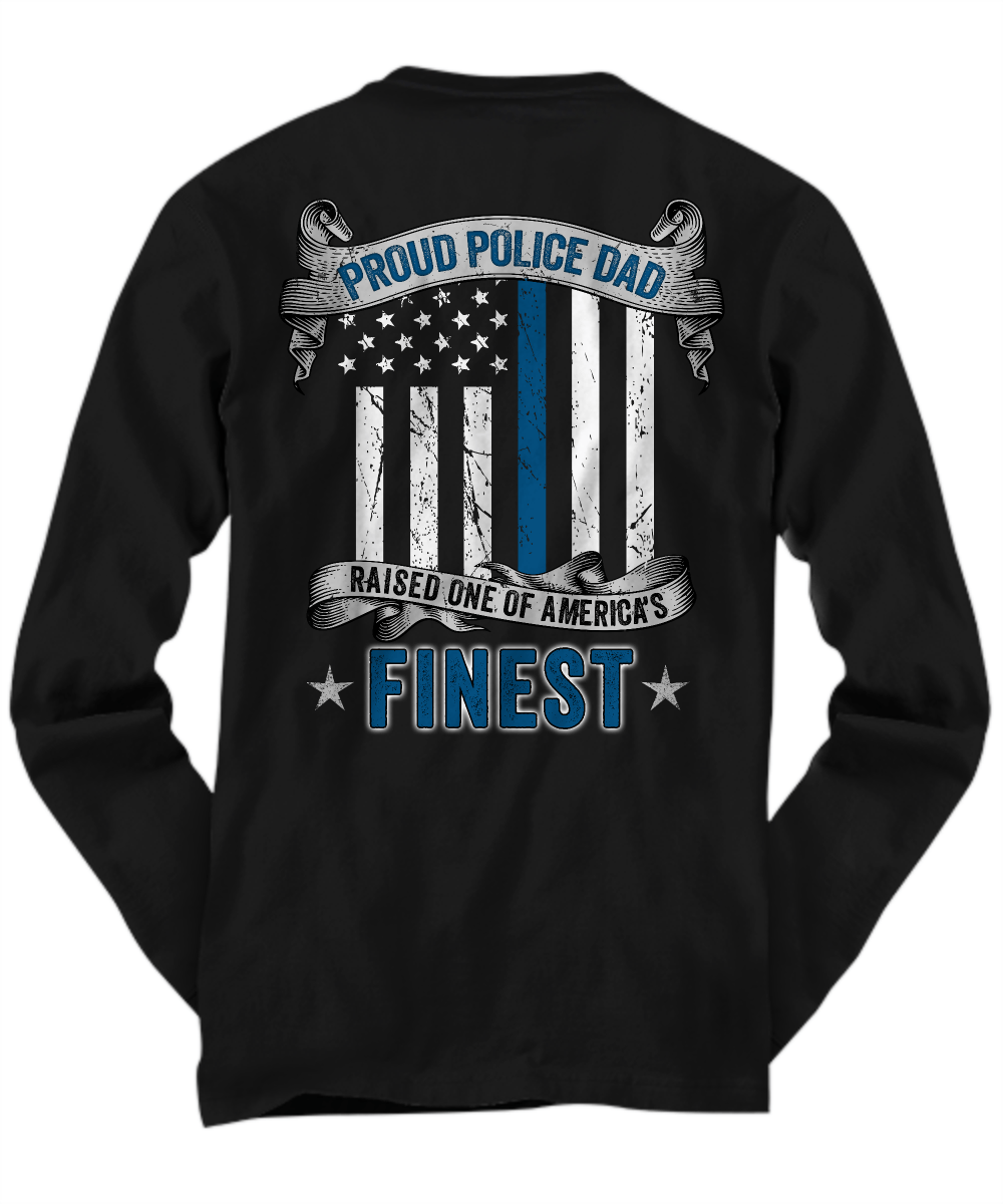 Proud Police Dad Thin Blue Line Shirt - Heroic Defender