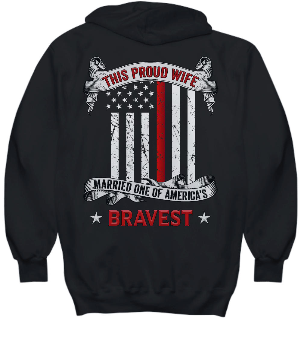 Proud Firefighter Wife Thin Red Line Sweatshirt - Heroic Defender