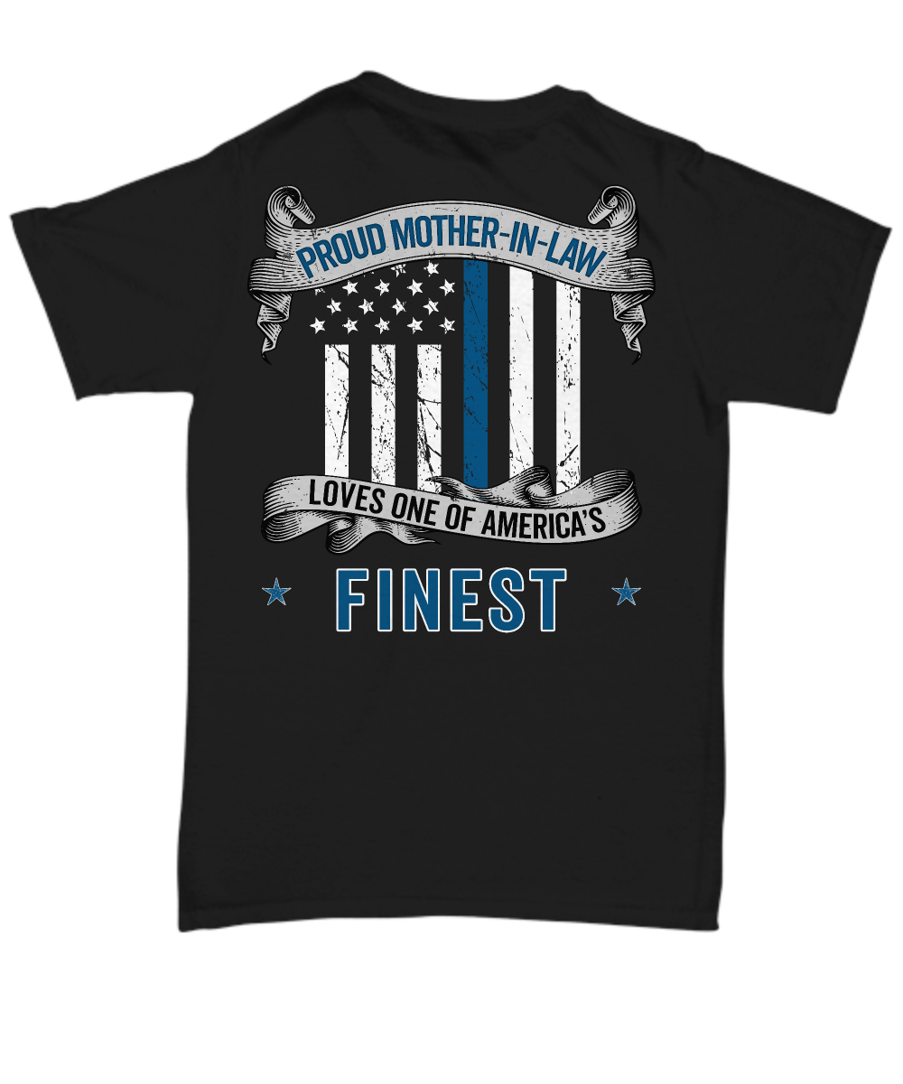 Proud Mother-In-Law Thin Blue Line Shirt - Heroic Defender