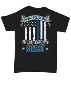 Proud Police Dad Thin Blue Line Shirt - Heroic Defender