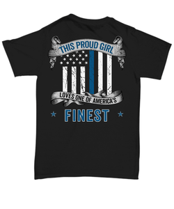 Police Girlfriend Thin Blue Line Shirt - Heroic Defender