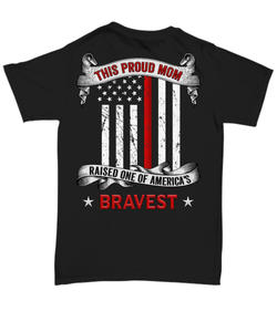 Proud Firefighter Mom Thin Red Line Shirt - Heroic Defender