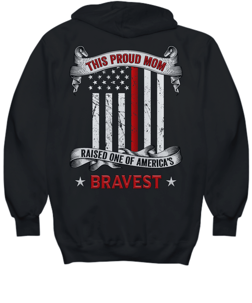 Proud Firefighter Mom Thin Red Line Sweatshirt - Heroic Defender