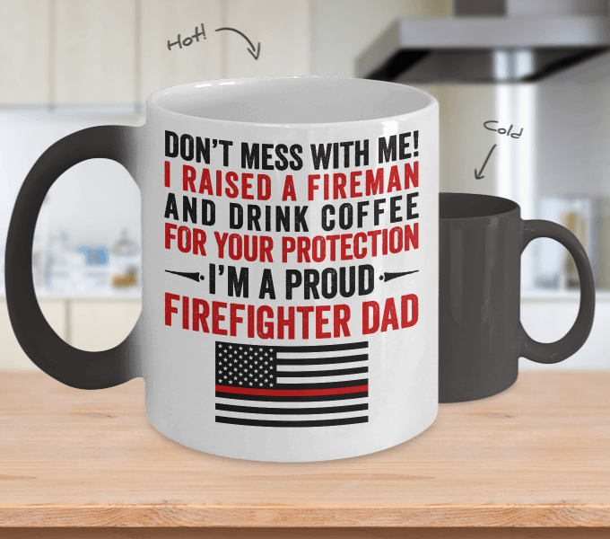 Proud Firefighter Dad Color Changing Magic Mug - Heroic Defender