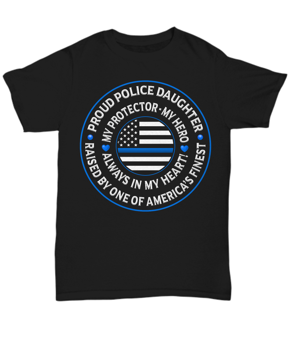 Police Daughter "Always In My Heart" Shirt - Heroic Defender