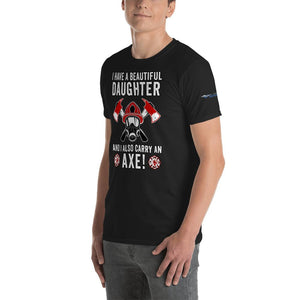 Protective Firefighter Dad Shirt - Heroic Defender