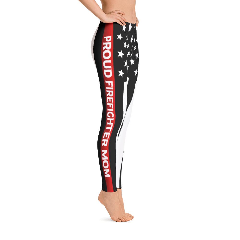 Thin Red Line Firefighter Mom Leggings - Heroic Defender