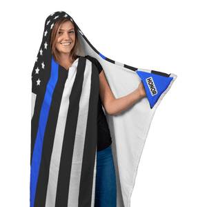 Thin Blue Line Hooded Blanket | Heroic Defender