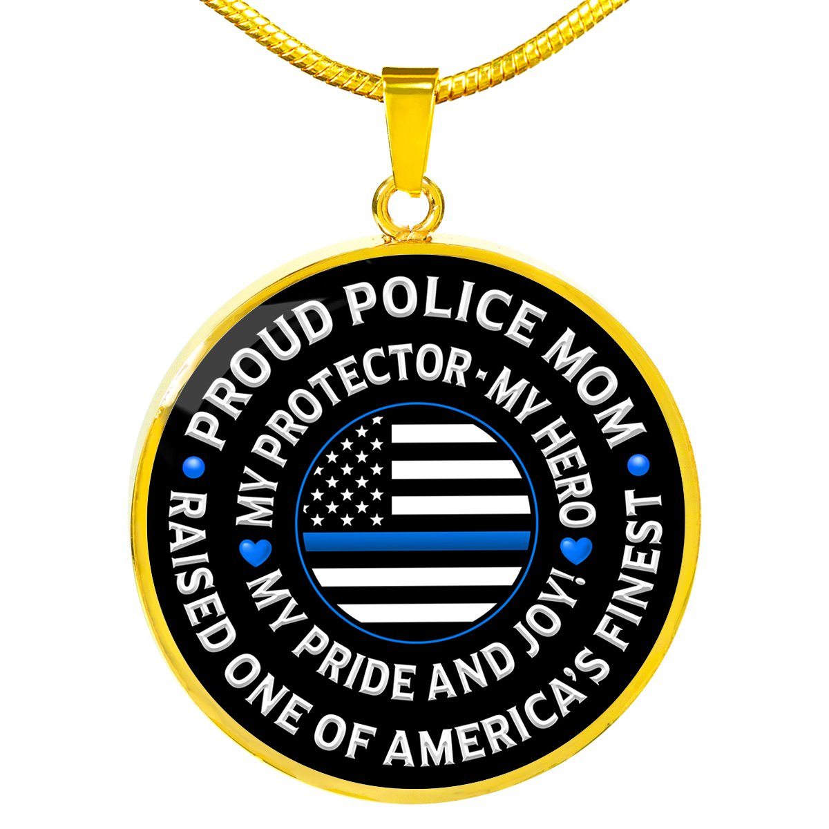 Police Mom "Pride and Joy" Necklace - Heroic Defender