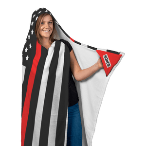 Thin Red Line Hooded Blanket | Heroic Defender