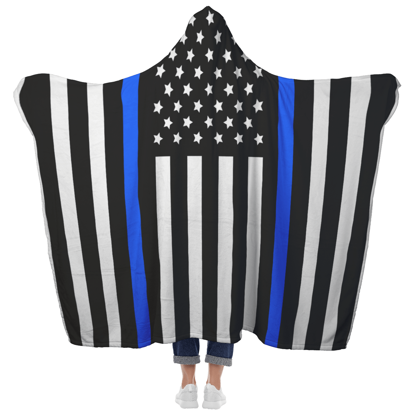 Thin Blue Line Hooded Blanket | Heroic Defender