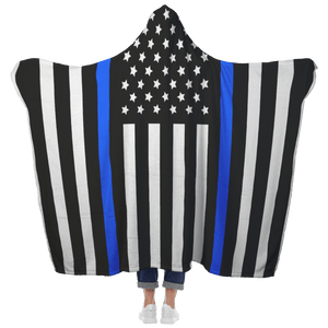 Thin Blue Line Hooded Blanket | Heroic Defender