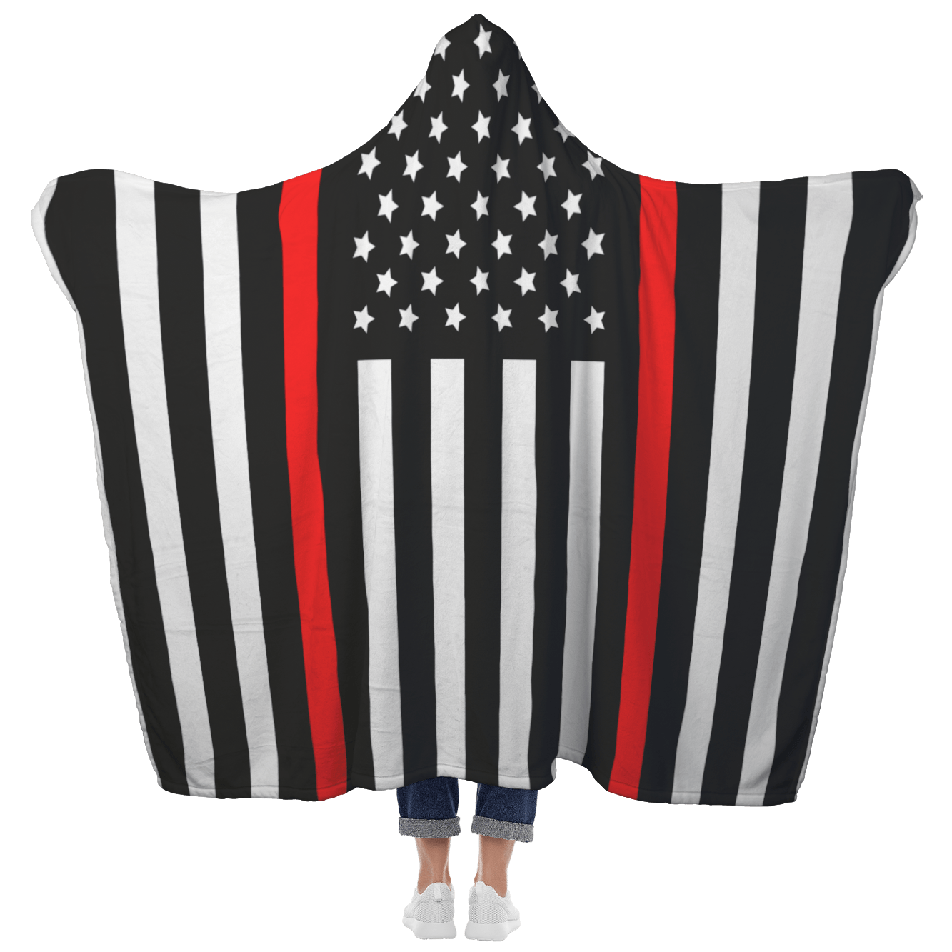 Thin Red Line Hooded Blanket | Heroic Defender